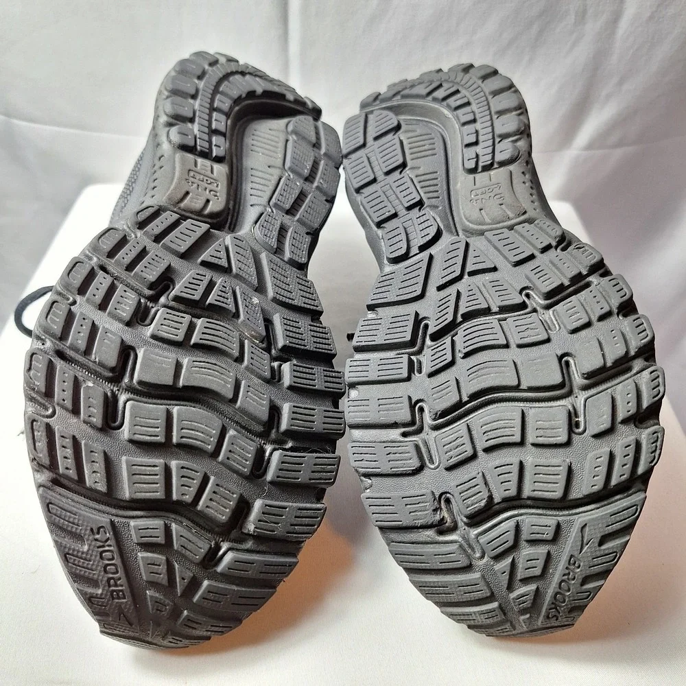 BROOKS Ghost 12 Running Sneaker Womens Sz 8B Triple Black Mesh Athleisure Gym